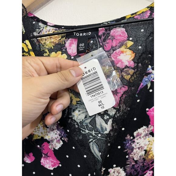 NWT Whimsigoth Cottagecore Floral Lace Trim Kimono Duster 00 Boho Romantic Goth - Picture 4 of 16